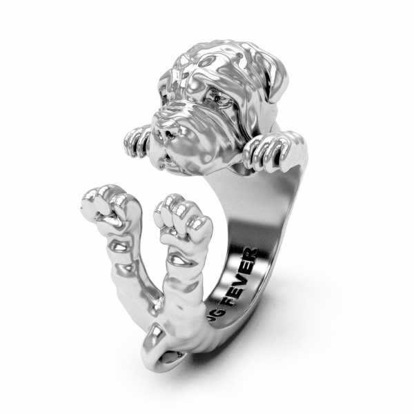 Shar Pei Silver Hug Ring